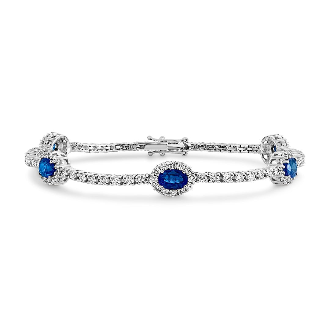 Sapphire & Diamond Tennis Bracelet - Dracakis Jewellers