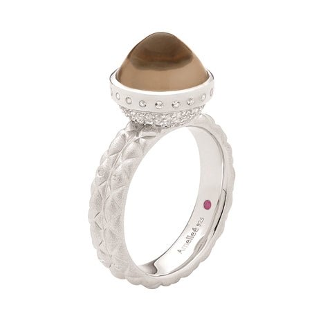 Smoky Quartz & White Topaz Dress Ring - Dracakis Jewellers