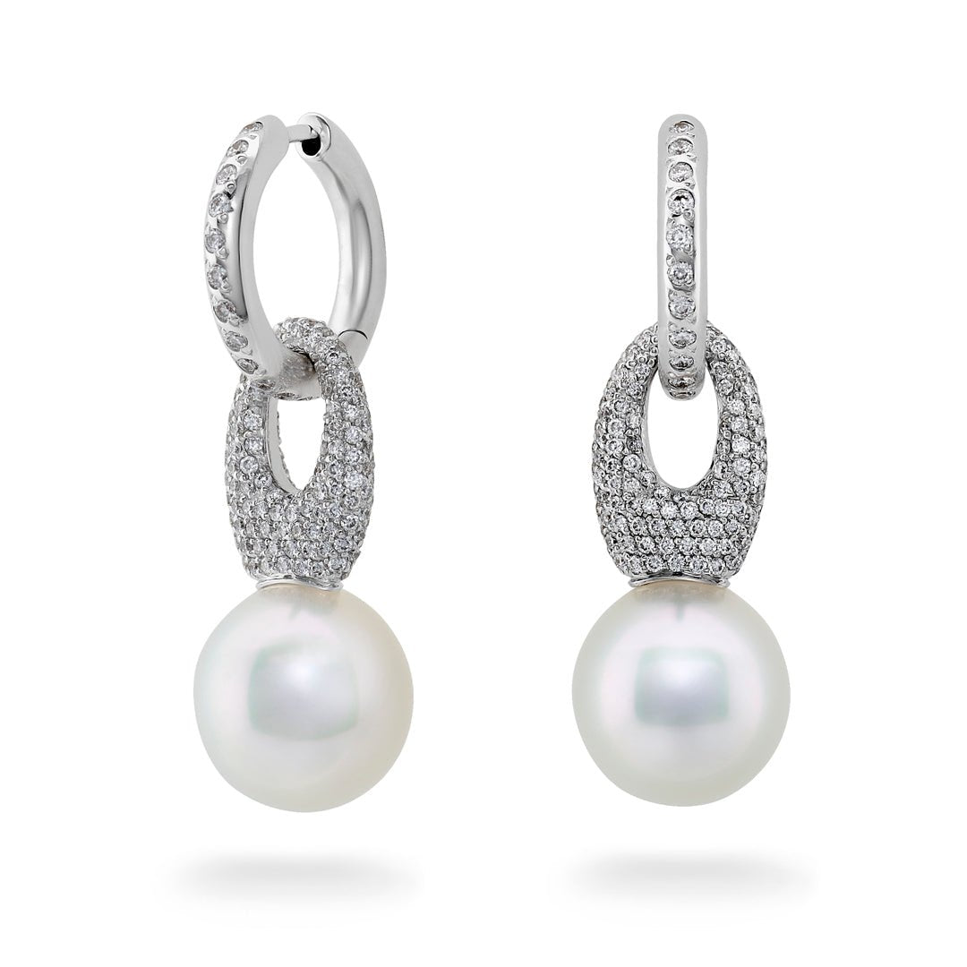South Sea Pearl & Diamond Earrings - Dracakis Jewellers