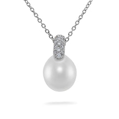 South Sea Pearl & Pave Diamond Pendant - Dracakis Jewellers
