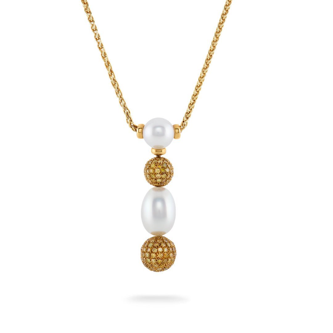South Sea Pearl & Yellow Diamond Necklace - Dracakis Jewellers