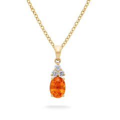 Spessarite Garnet & Diamond Pendant - Dracakis Jewellers