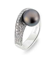 Tahitian Pearl & Diamond Ring - Dracakis Jewellers