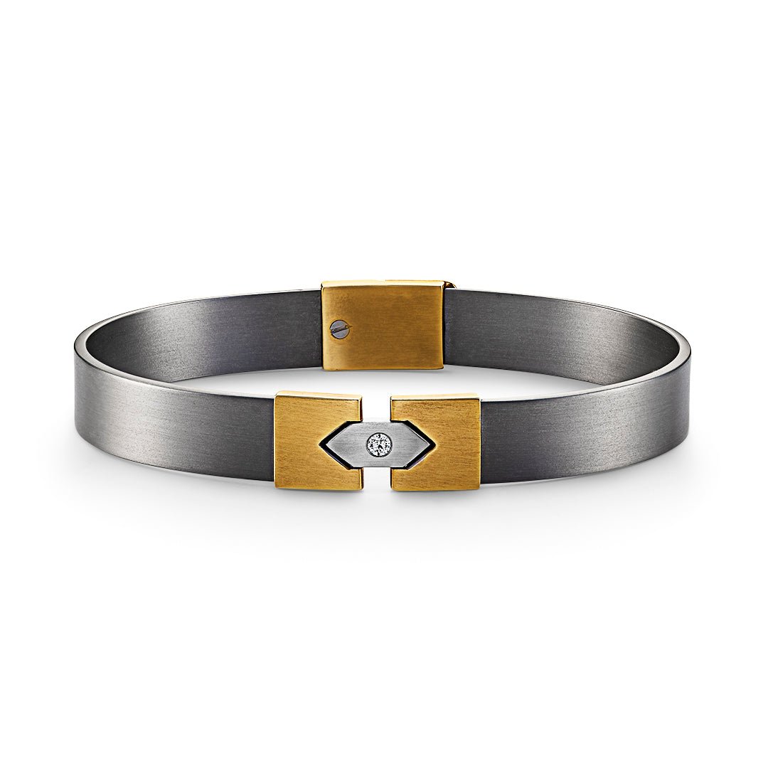 Titanium & Gold Mens Bracelet - Dracakis Jewellers