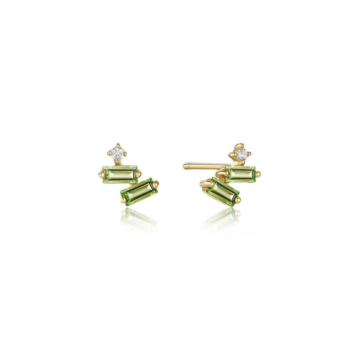 Tourmaline and White Sapphire Stud Earrings - Dracakis Jewellers