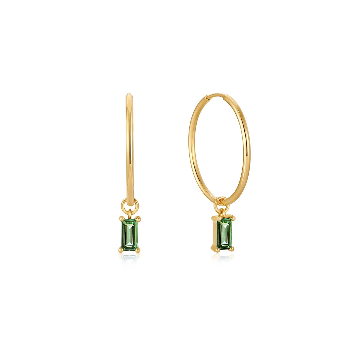 Tourmaline Drop Mini Hoop Earrings - Dracakis Jewellers