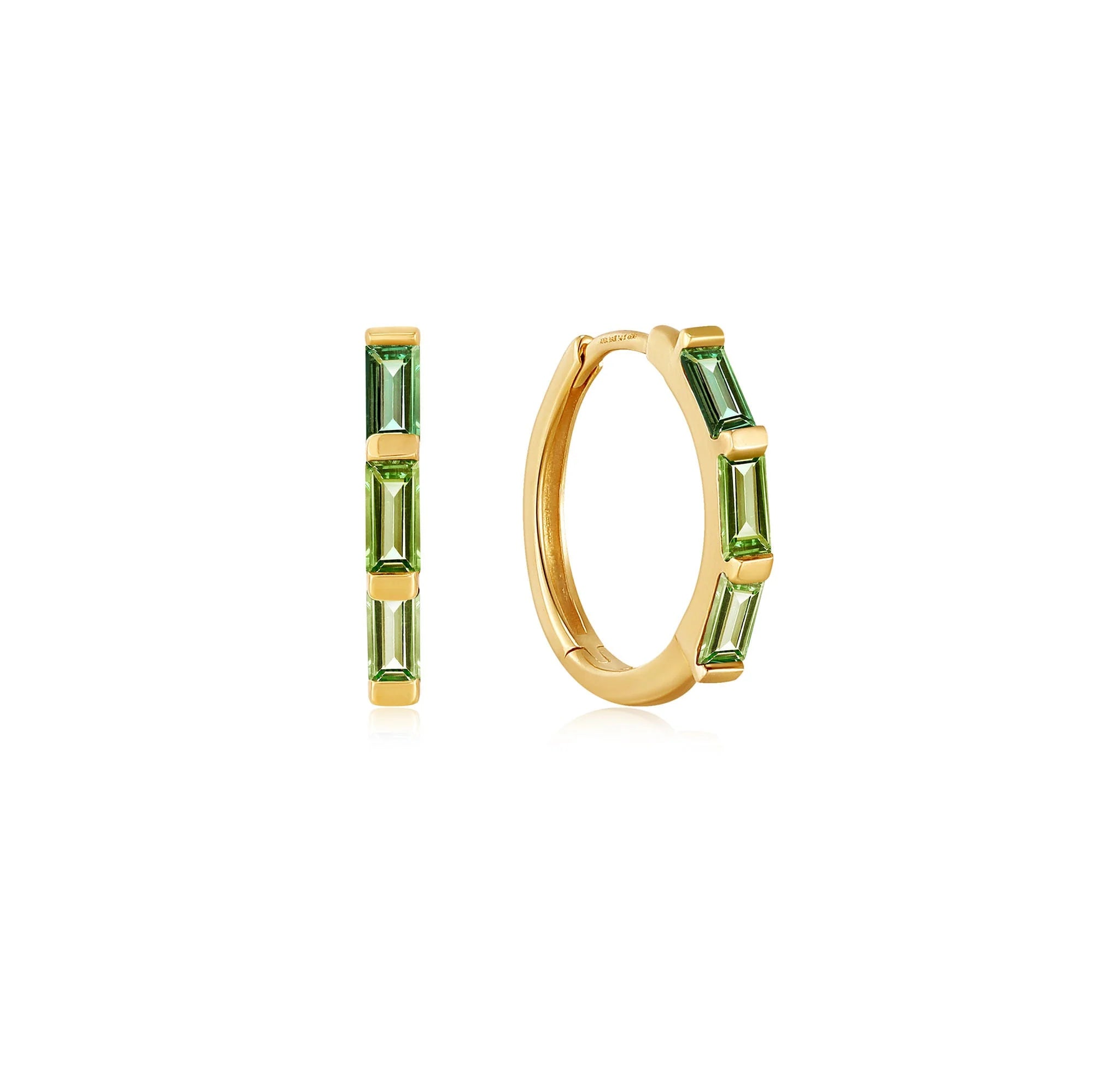 Tourmaline Huggie Hoop Earrings - Dracakis Jewellers