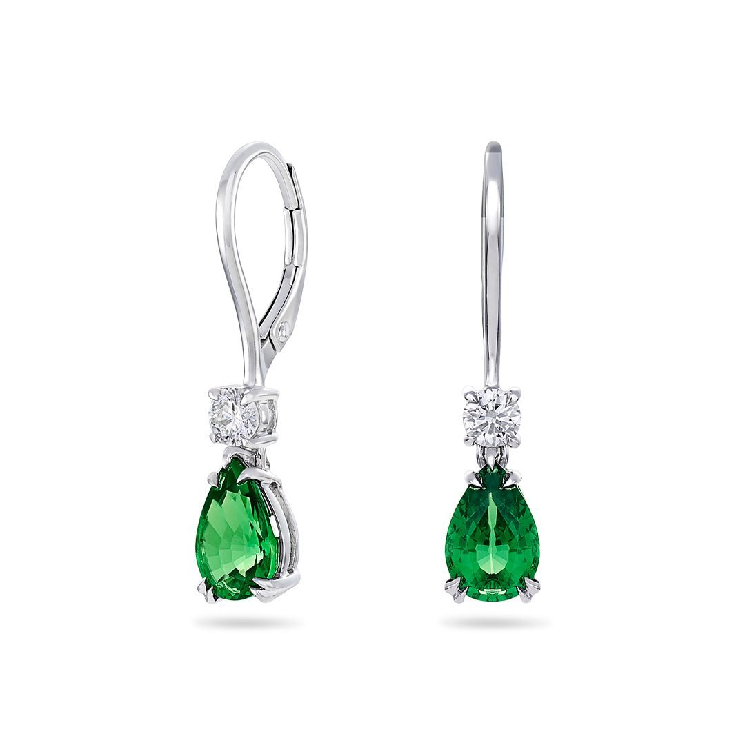 Tsavorite Garnet & Diamond Earrings - Dracakis Jewellers