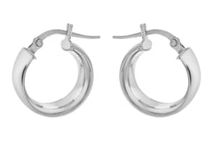 White Gold Creole Earrings - Dracakis Jewellers