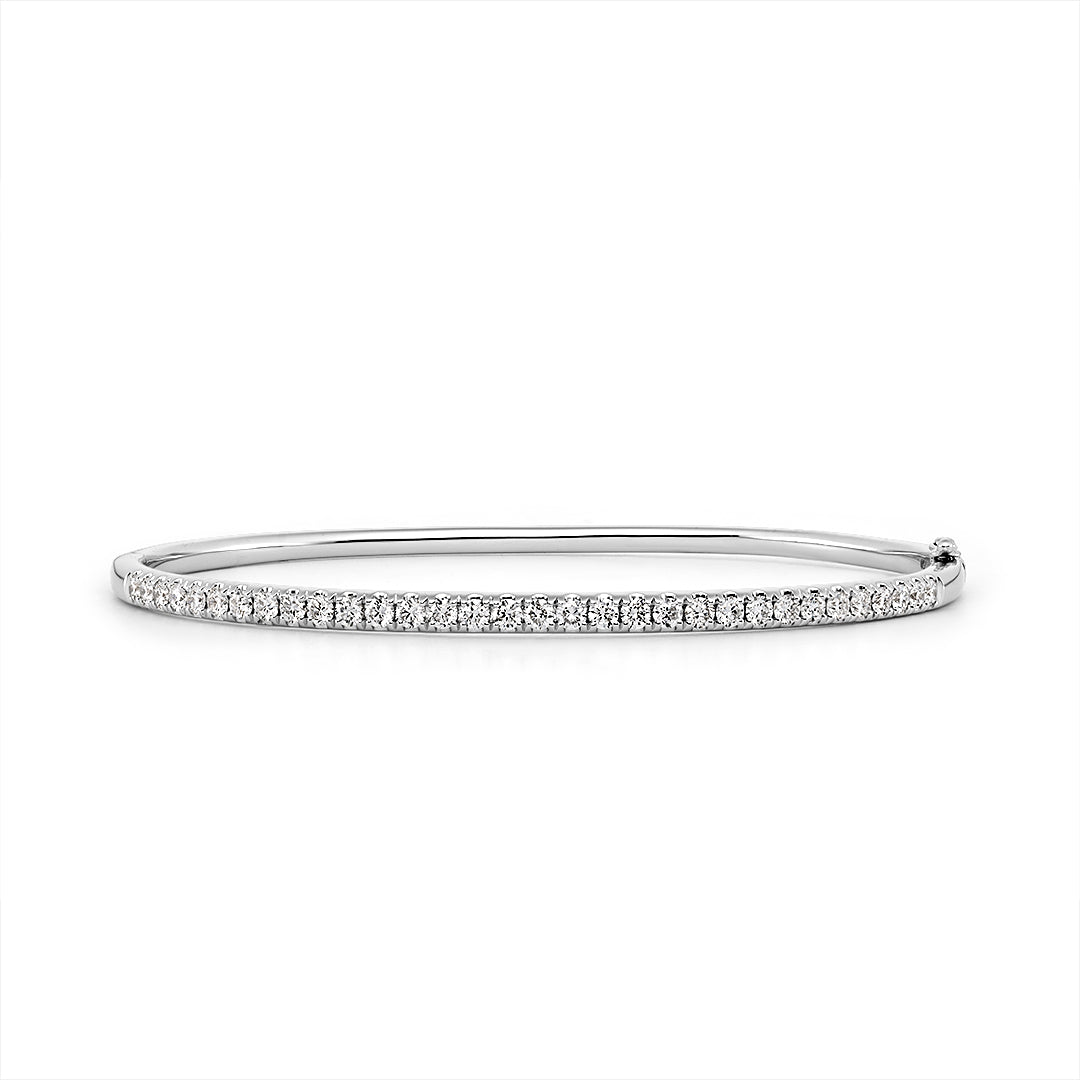 White Gold & Diamond Bangle - Dracakis Jewellers