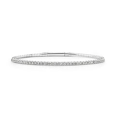 White Gold & Diamond Flexi-Bangle (1.00ct) - Dracakis Jewellers