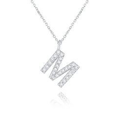 White Gold & Diamond Initial Necklace - Dracakis Jewellers