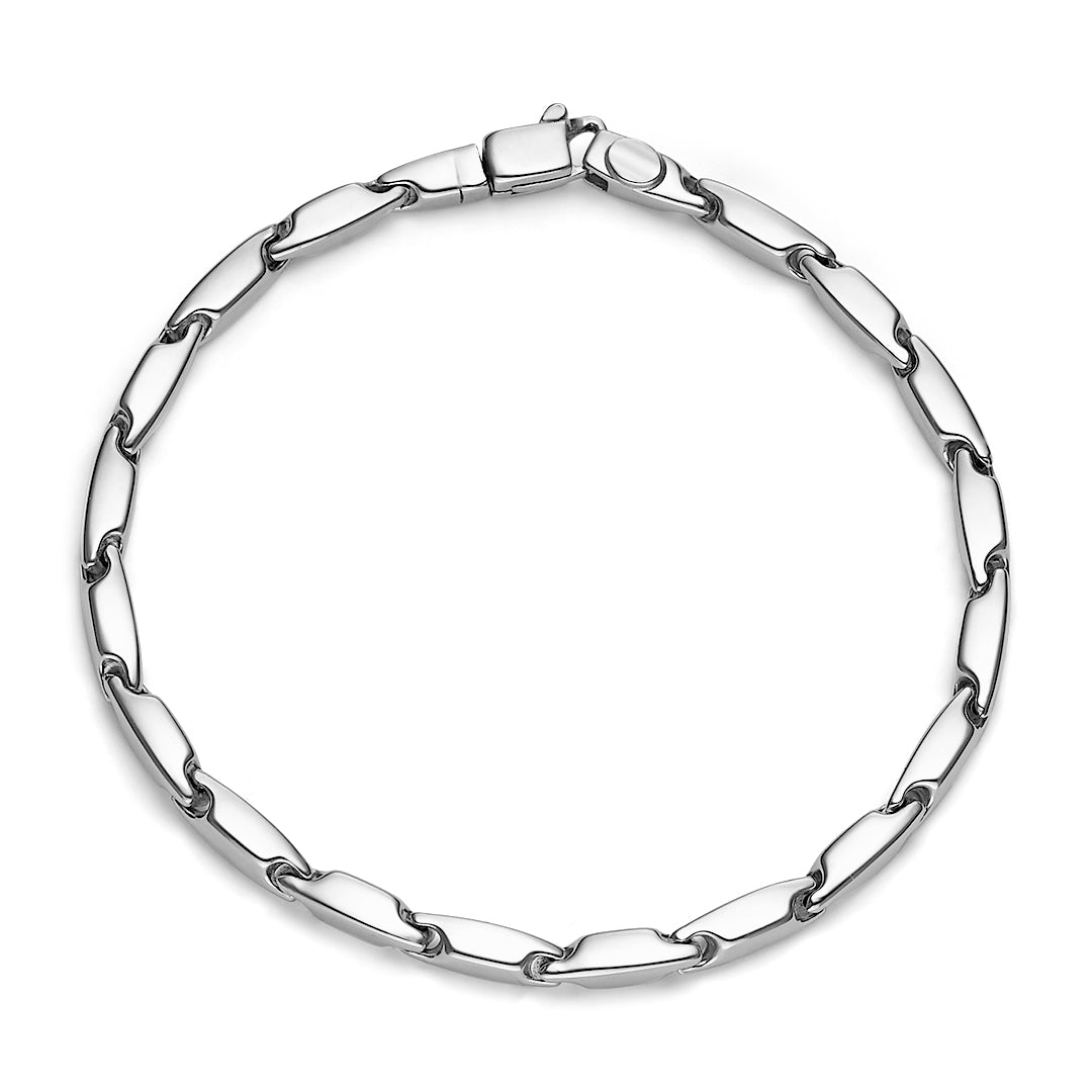 White Gold Interlocking Bar Link Bracelet - Dracakis Jewellers