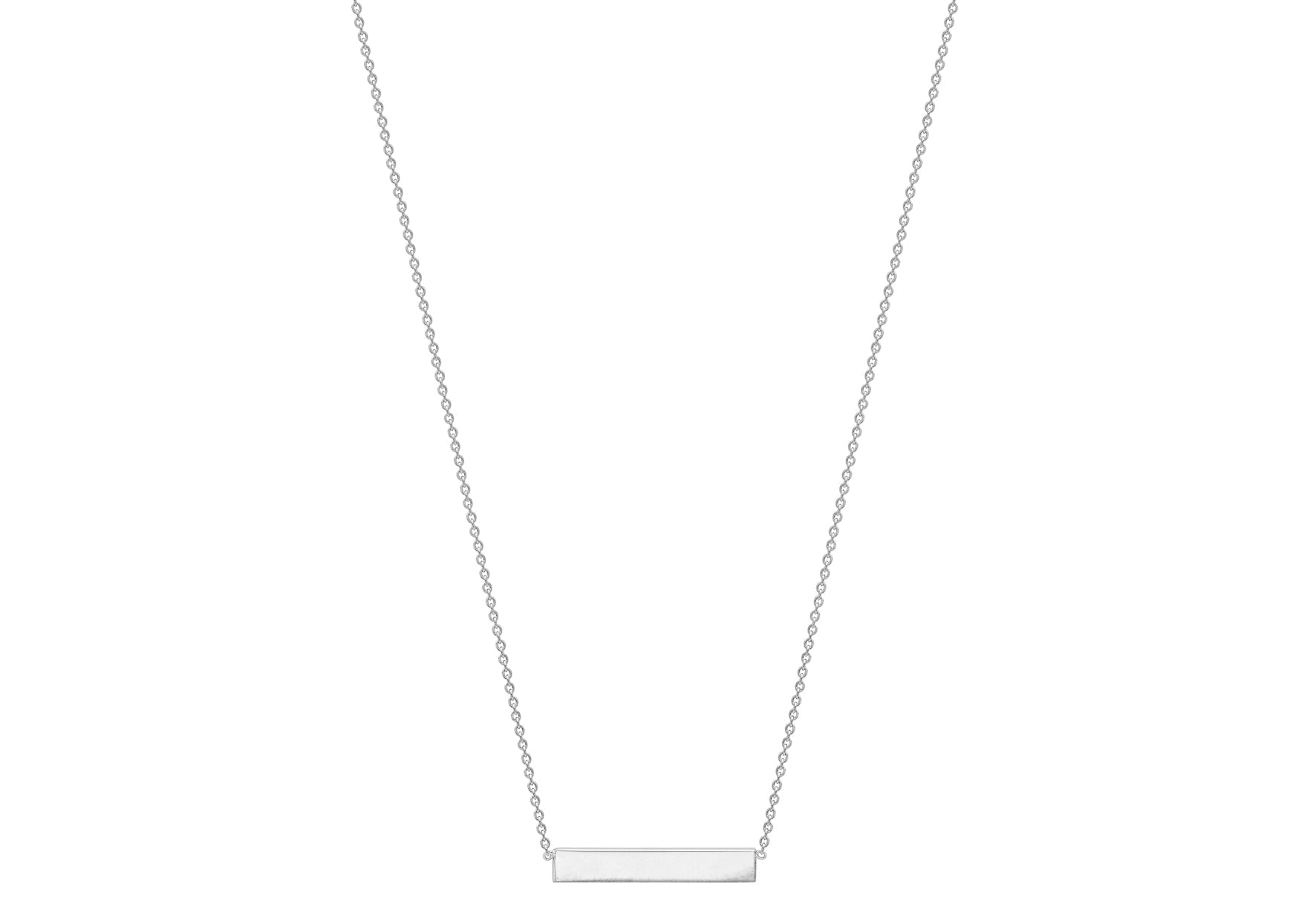 White Gold Bar Necklace - Dracakis Jewellers