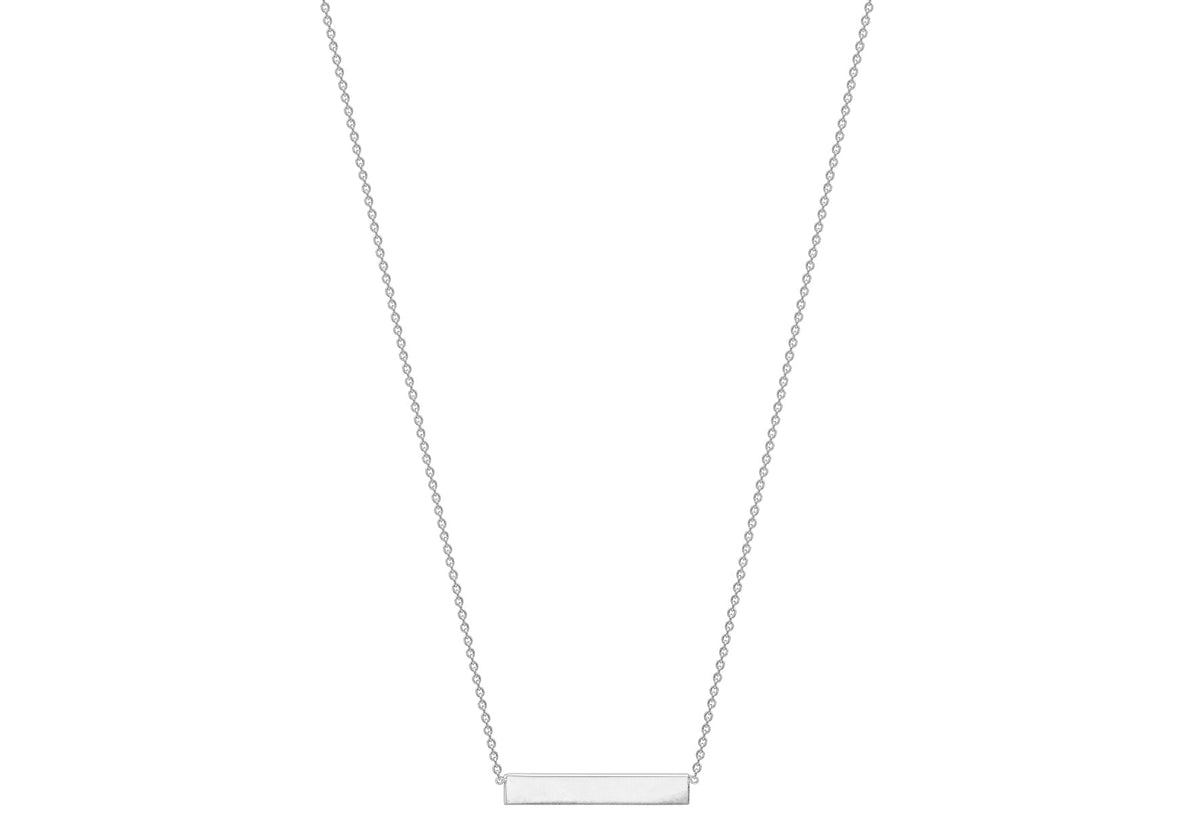 White Gold Bar Necklace - Dracakis Jewellers