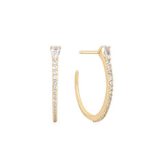 White Sapphire Hoop Earrings - Dracakis Jewellers