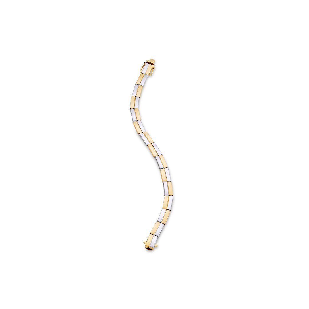 White & Yellow Gold Bar Bracelet - Dracakis Jewellers