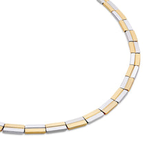 White & Yellow Gold Bar Necklace - Dracakis Jewellers