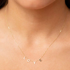 Yellow Gold 'Love' Necklace - Dracakis Jewellers