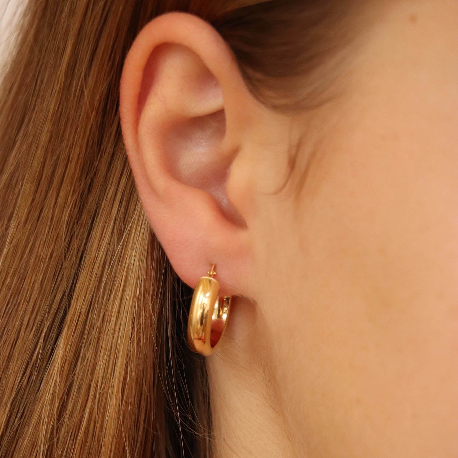 Yellow Gold Hoop Creole Earrings - Dracakis Jewellers