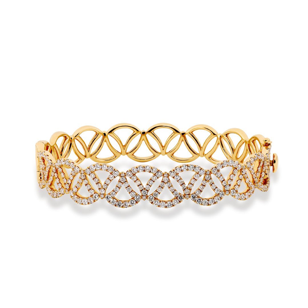 Yellow Gold Brilliant Cut Diamond Bangle - Dracakis Jewellers