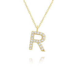 Yellow Gold & Diamond Initial Necklace - Dracakis Jewellers