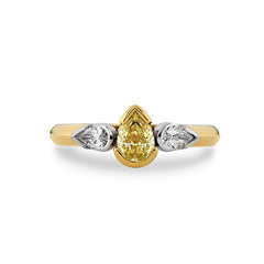 Yellow & White Diamond Engagement Ring - Dracakis Jewellers